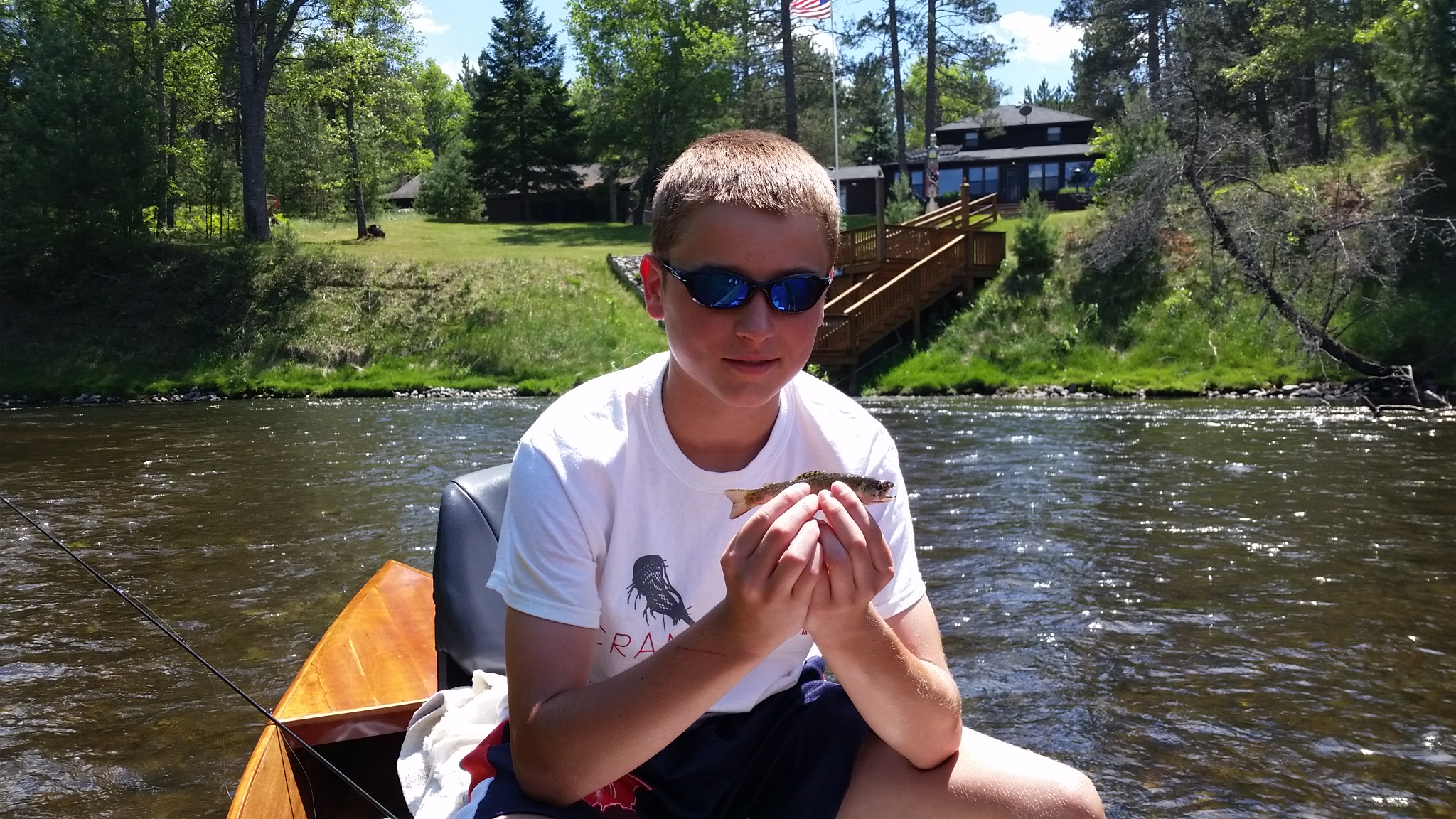 Charlie Thomson with his first trout ever! Caught while on a float with his father this past Saturday. Nice Brookie Charlie, way to go! 